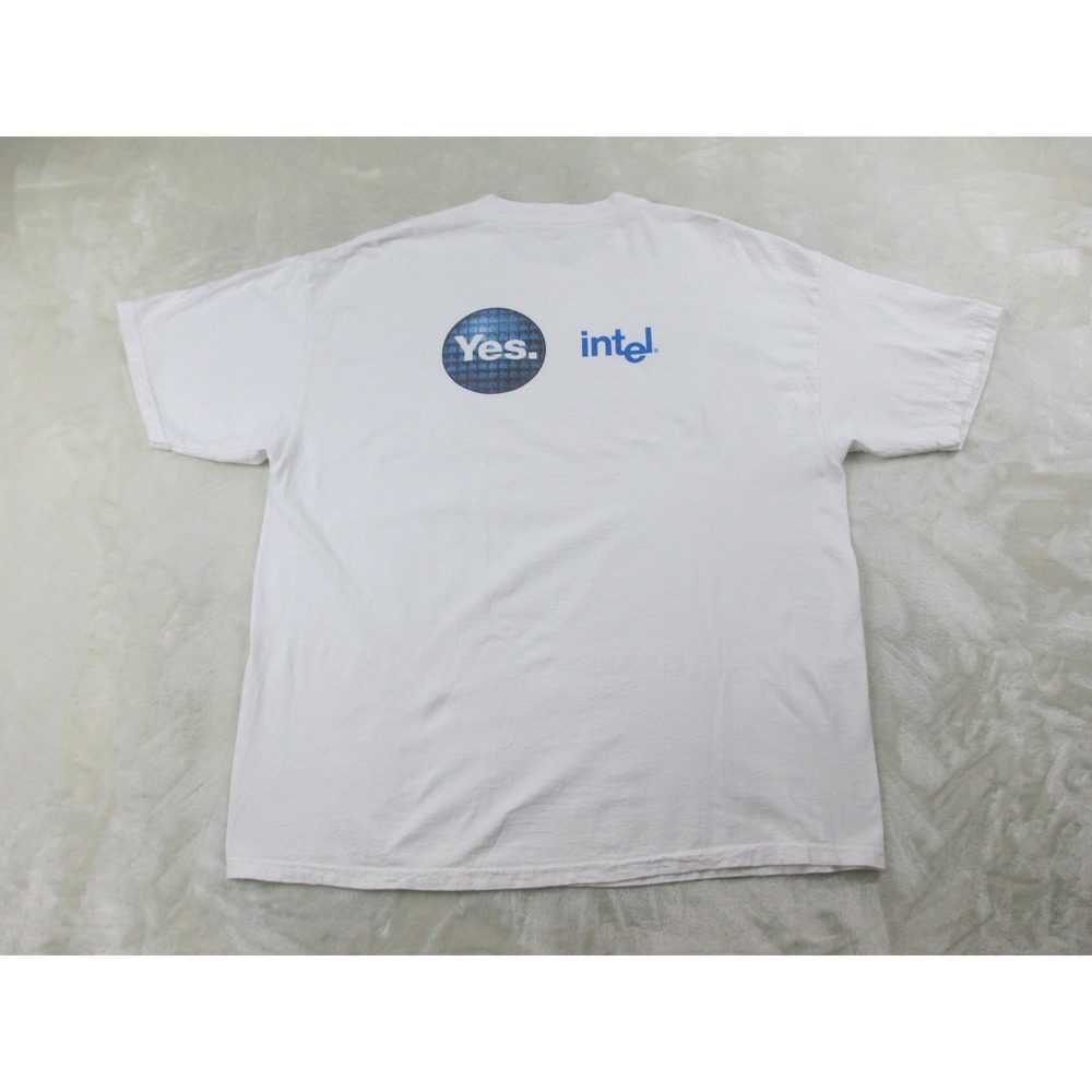 VINTAGE Intel Shirt Mens Extra Large White Processor Computer*
